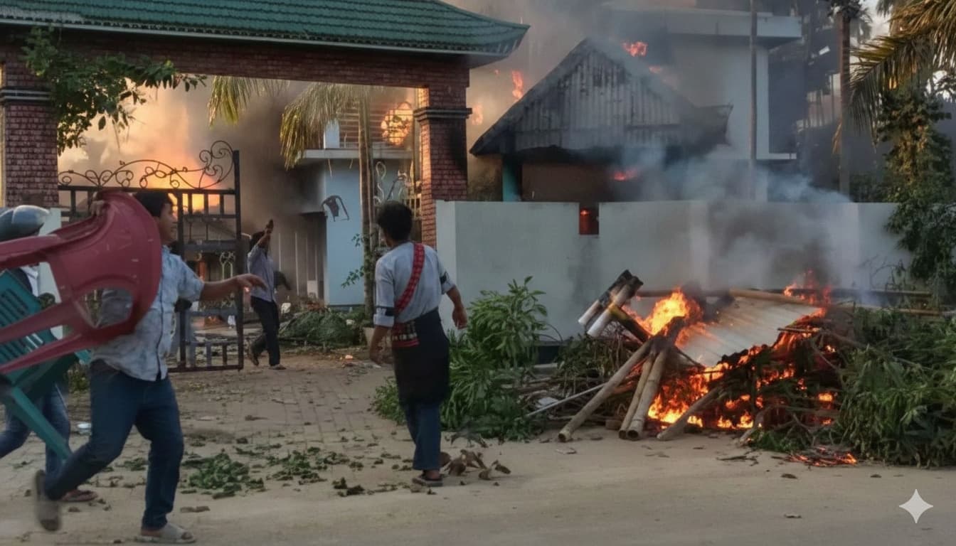 Eviction demand turns violent in Assam’s West Karbi Anglong, mob sets BJP leader’s ancestral home on fire