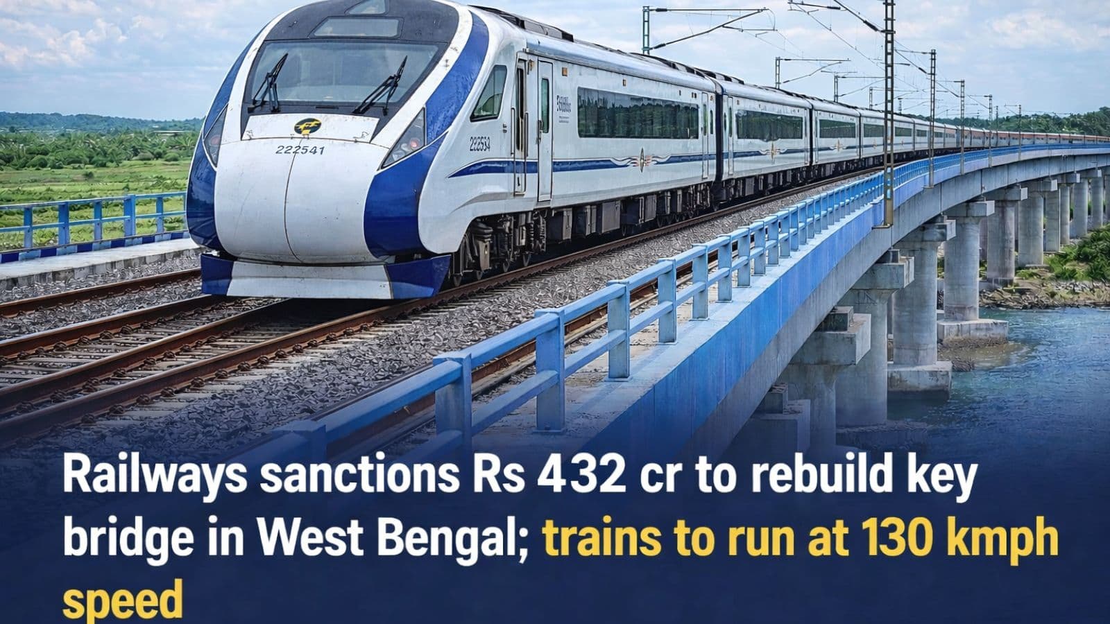 Railways sanctions Rs 432 cr to rebuild key bridge in West Bengal; trains to run at 130 kmph speed