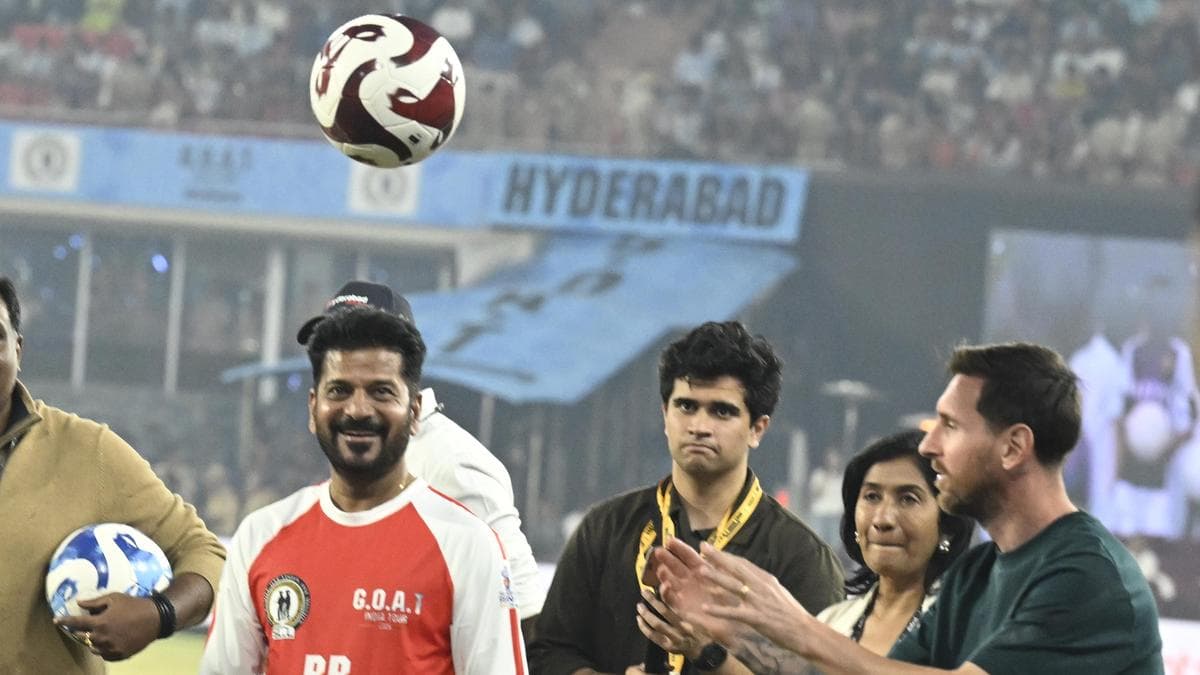 Revanth scores perfect political goal as Messi mesmerises Hyderabad