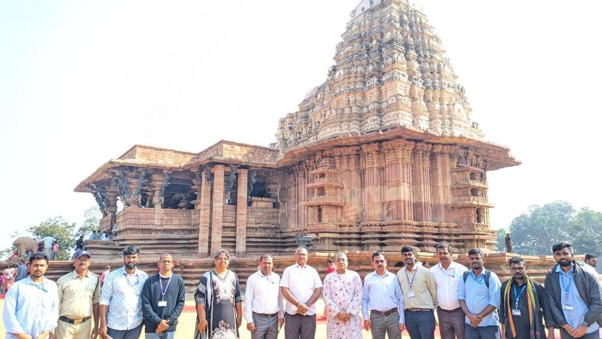 Ambassador and Permanent Representative of India to UNESCO reviews conservation works at Ramappa Temple